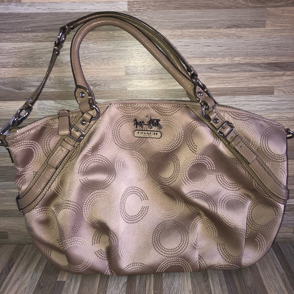 Coach Crossbody Bag Top Zip C Print Tan Y2K - Picture 7 of 8